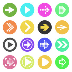 Arrow sign icon set. Flat style. Vector Eps10