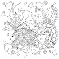 doodle fish and mandalas