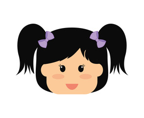 little girl icon. Kid design. vector graphic
