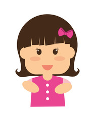 little girl icon. Kid design. vector graphic