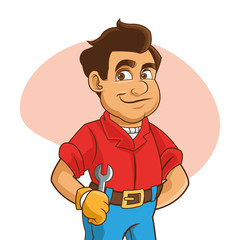 Plumbing service. Plumber cartoon design. vector graphic