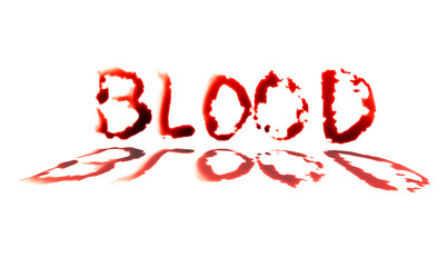  bloody font words isolated on white background