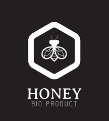 Miel, abeille, nectar, logo 