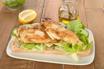 Sandwich mit Putenschnitzel