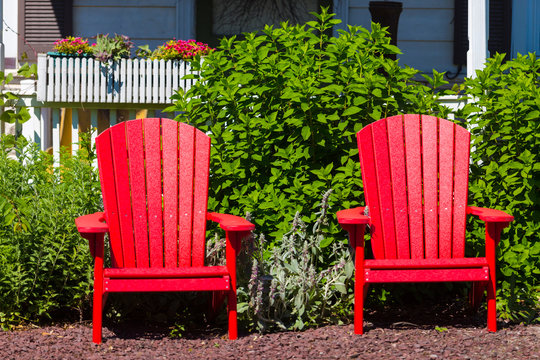Two Adirondack Chairs