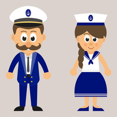 marine captain and marine girl