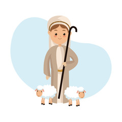 Shepherd icon. Merry Christmas design. Vector graphic