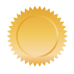 Gold seal stamp. label design. vector graphic