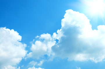 Naklejka na ściany i meble Abstract background of blue sky and clouds