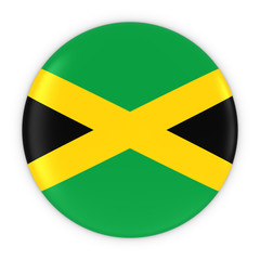 Jamaican Flag Button - Flag of Jamaica Badge 3D Illustration