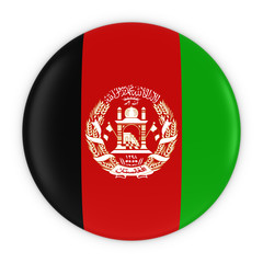 Afghan Flag Button - Flag of Afghanistan Badge 3D Illustration