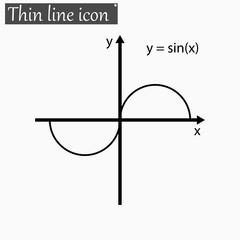mathematical function Vector Style Black thin line