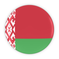 Belarusian Flag Button - Flag of Belarus Badge 3D Illustration