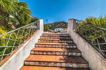 Fototapeta na wymiar staircase in Poltu Quatu