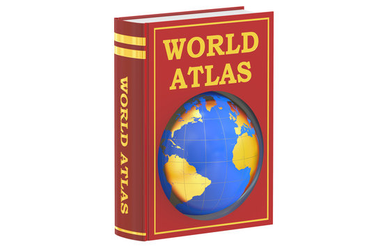 World Atlas Book Concept, 3D Rendering