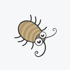 funny green beetle. Flat icons for your design