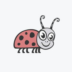 Obraz premium Vector icon ladybird. Flat illustration for your design