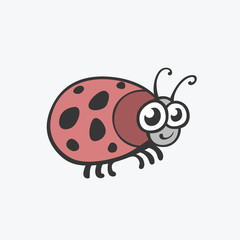 Vector icon ladybird. Flat illustration for your design