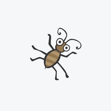 funny green beetle. Flat icons for your design