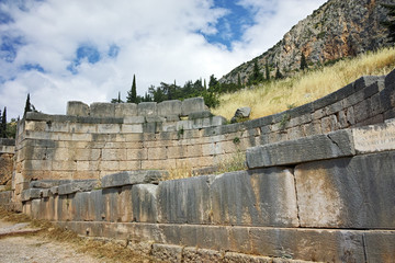 Panoramic view of Ancient Greek archaeological site of Delphi,Central Greece