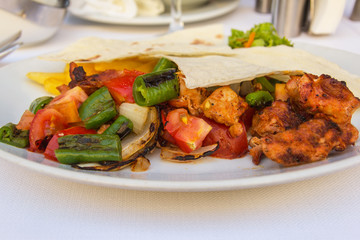 grilled chicken with vegetables