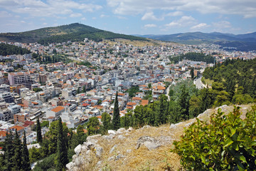 Fototapeta na wymiar Amazing panorama of Lamia City, Central Greece 
