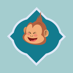 Animal design. monkey icon. Isolated illustration , vector