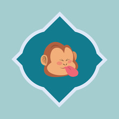 Animal design. monkey icon. Isolated illustration , vector