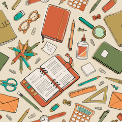 Vector seamless stationery pattern