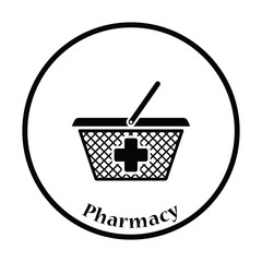Pharmacy shopping cart icon