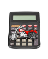 Calculator and toy motorbike