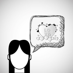 Love design. Romantic icon. Colorfull illustration, vector graph