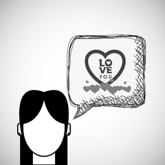 Love design. Romantic icon. Colorfull illustration, vector graph