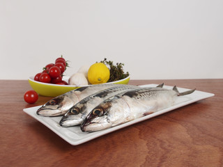 Mackerel and vegetables.