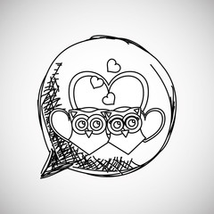 Love design. Romantic icon. Colorfull illustration, vector graph