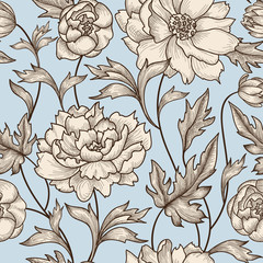 Floral seamless pattern  Flower background. Nature tiled ornament