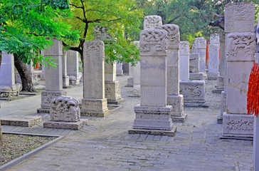 Fototapeta na wymiar Beijing, Ancient stone tablets forest.
