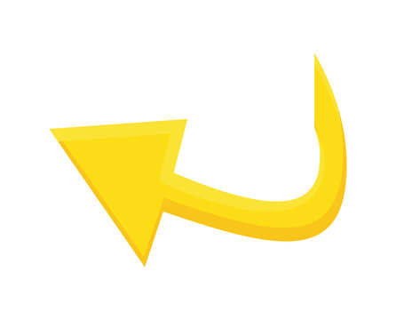 Yellow Arrow Icon. Direction Concept. Vector Graphic