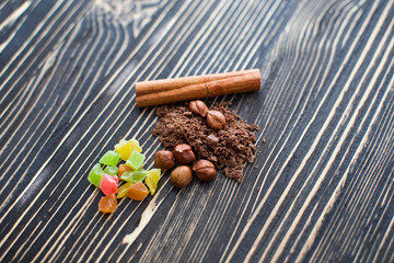 Cereals and chocolate chips lie on the texture table