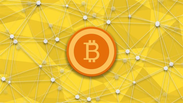 footage concept of bitcoin, new money and polygonal rotation background. 4K video