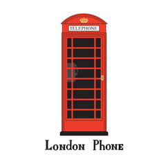 London city phone Famous London red telephone box. English landmark sign