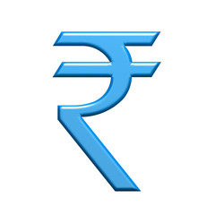 Rupee currency icon. 3D rendering illustration