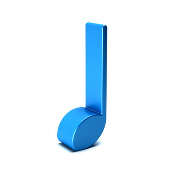 Musical Note isolated in white background. 3D rendering illustration