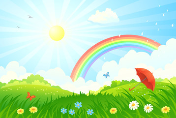 Naklejka premium Sun after rain