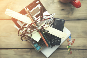 stationery on  table