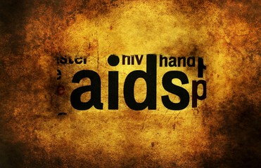 Aids text on grunge background  concept