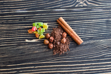 Cereals and chocolate chips lie on the texture table