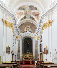 Interior of baroque parish church in Laxenburg near Vienna, Lower Austria