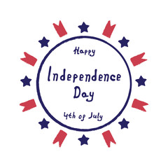 Vector illustration of label Independence day