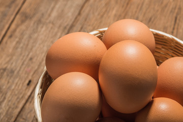 Fresh hen eggs.
